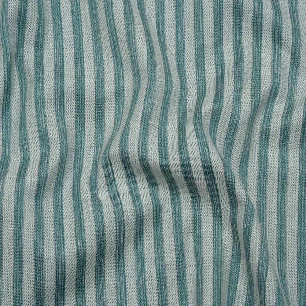 Cotton Blend Home Decor Jacquard - Kingfisher Stripes - British Imported Cotton Blend Home Decor Jacquard - Kingfisher Stripes - British Imported