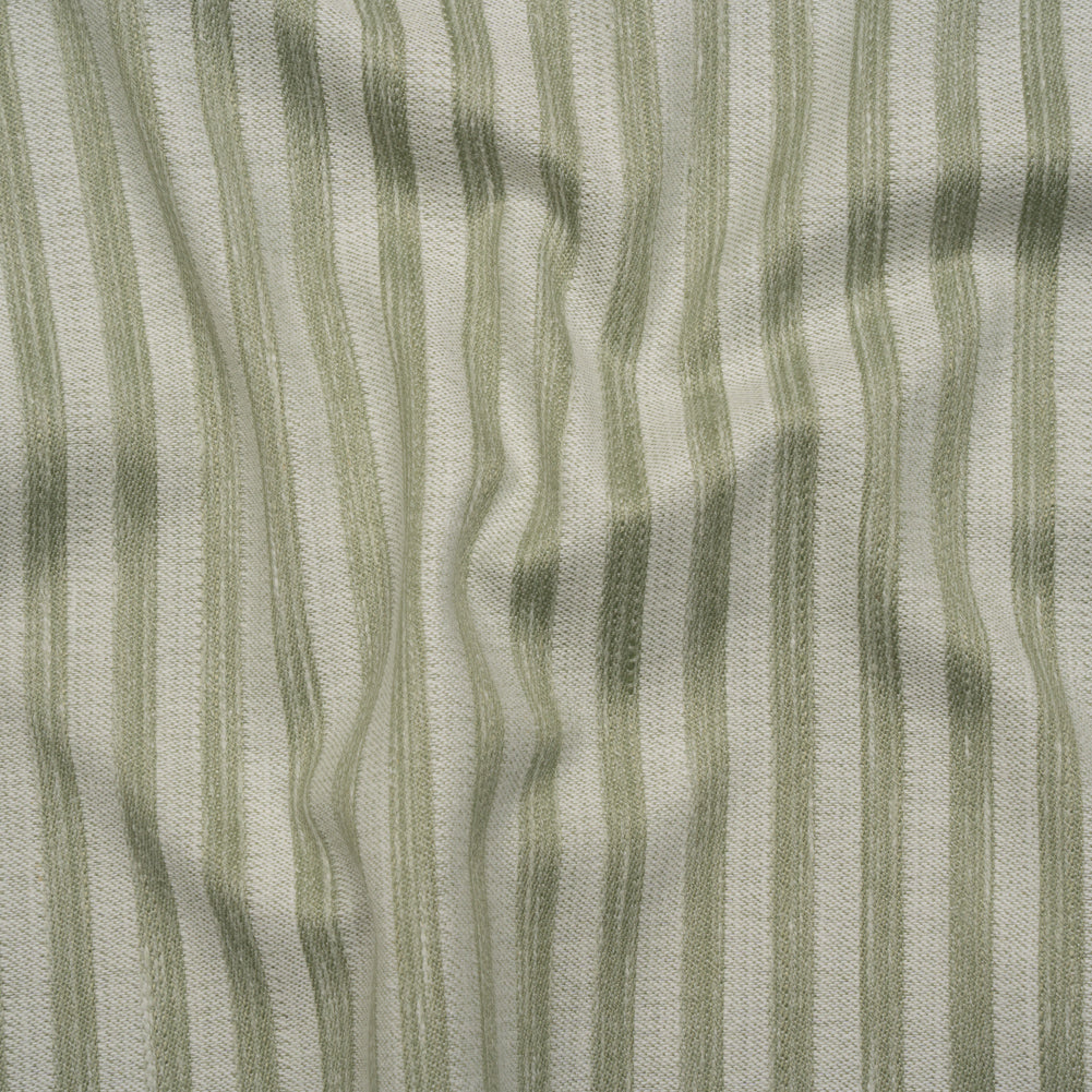 Cotton Blend Home Decor Jacquard - Sage Stripes - British Imported Cotton Blend Home Decor Jacquard - Sage Stripes - British Imported