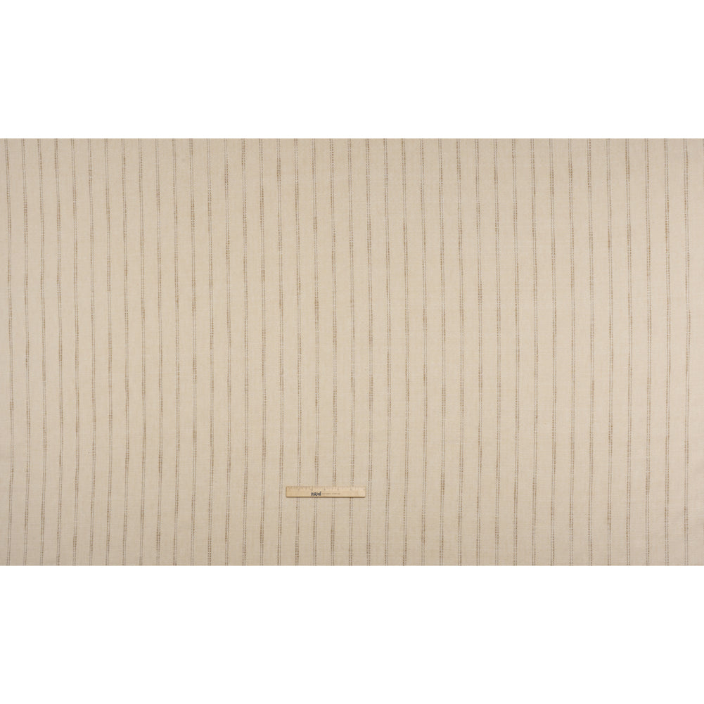 Polyester and Cotton Drapery Twill - Flax Zig Zags and Textured Stripes - British Imported Polyester and Cotton Drapery Twill - Flax Zig Zags and Textured Stripes - British Imported