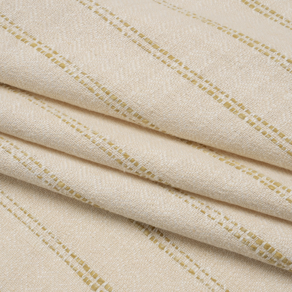 Polyester and Cotton Drapery Twill - Maize Zig Zags and Textured Stripes - British Imported Polyester and Cotton Drapery Twill - Maize Zig Zags and Textured Stripes - British Imported