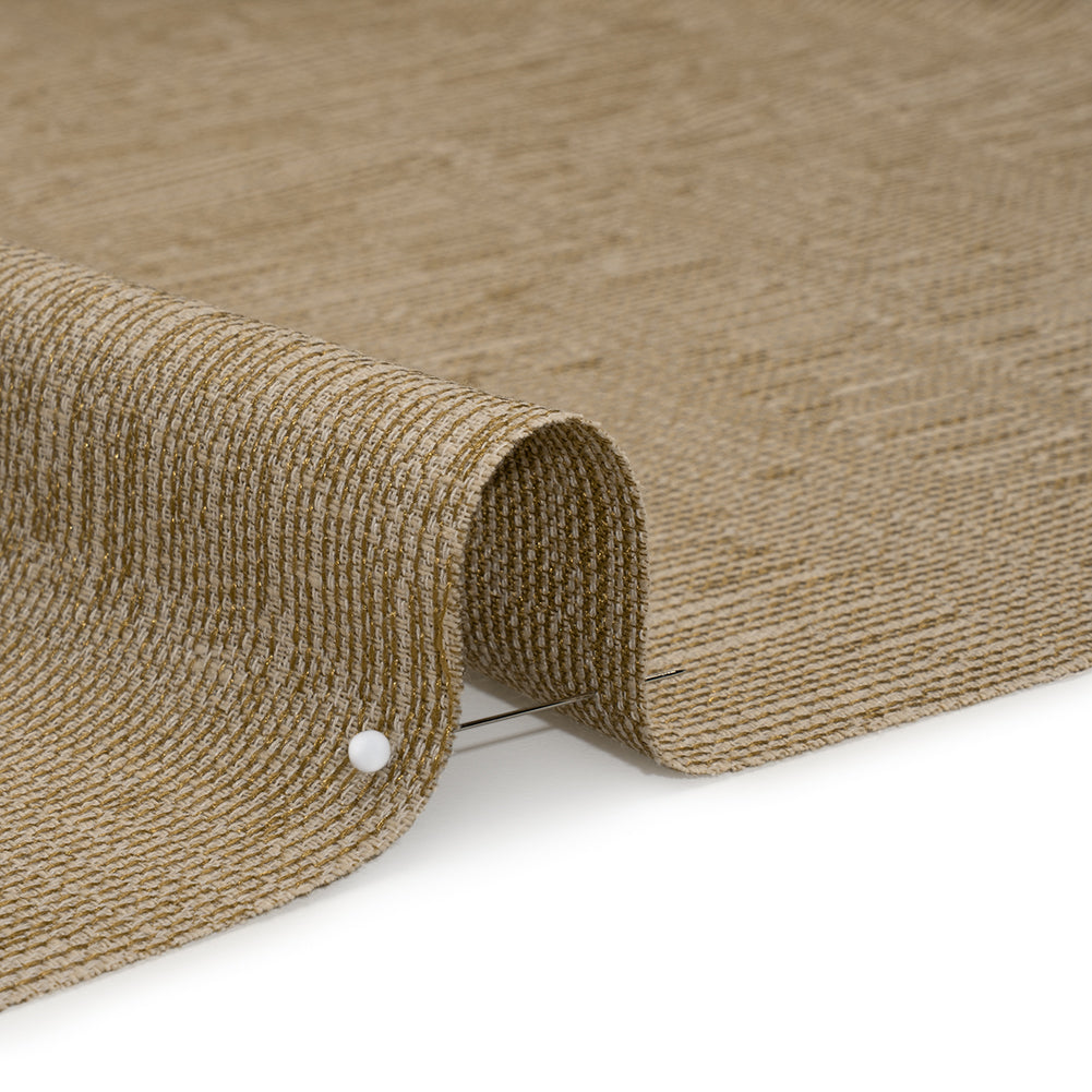 Recycled Polyester and Cotton Drapery Woven - Maize Striations - British Imported - Detail Recycled Polyester and Cotton Drapery Woven - Maize Striations - British Imported - Detail