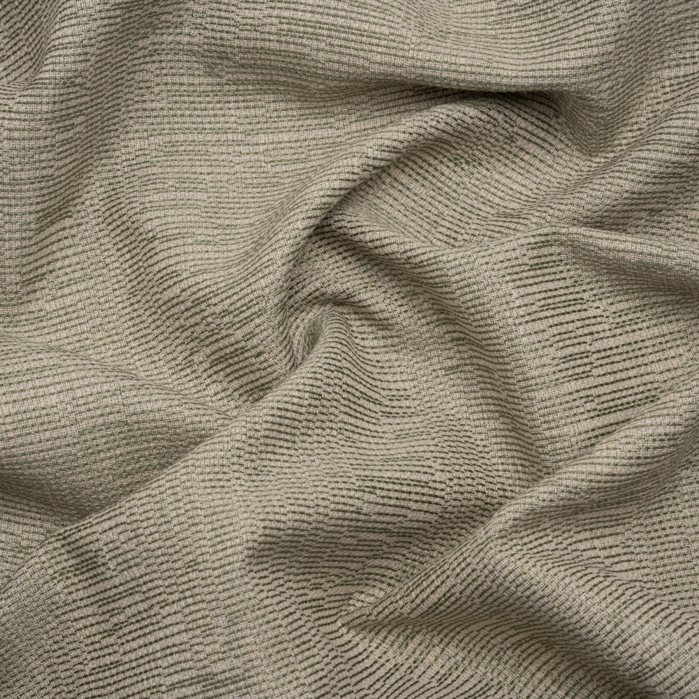 Recycled Polyester and Cotton Drapery Woven - Moss Striations - British Imported Recycled Polyester and Cotton Drapery Woven - Moss Striations - British Imported