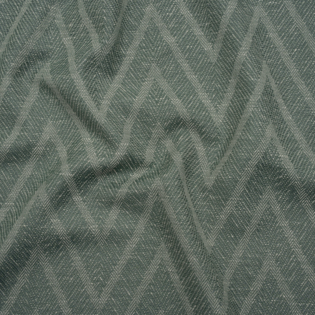 Recycled Polyester and Cotton Drapery Twill Woven - Kingfisher Chevrons - British Imported Recycled Polyester and Cotton Drapery Twill Woven - Kingfisher Chevrons - British Imported