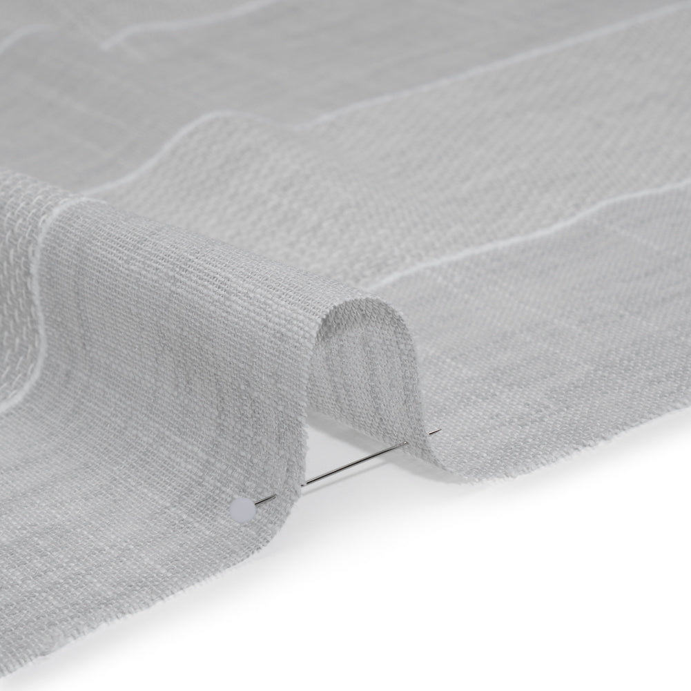 Textured Open Weave Double Wide Drapery Sheers Fabric - Pebble Tactile Stripes - British Imported - Detail Textured Open Weave Double Wide Drapery Sheers Fabric - Pebble Tactile Stripes - British Imported - Detail