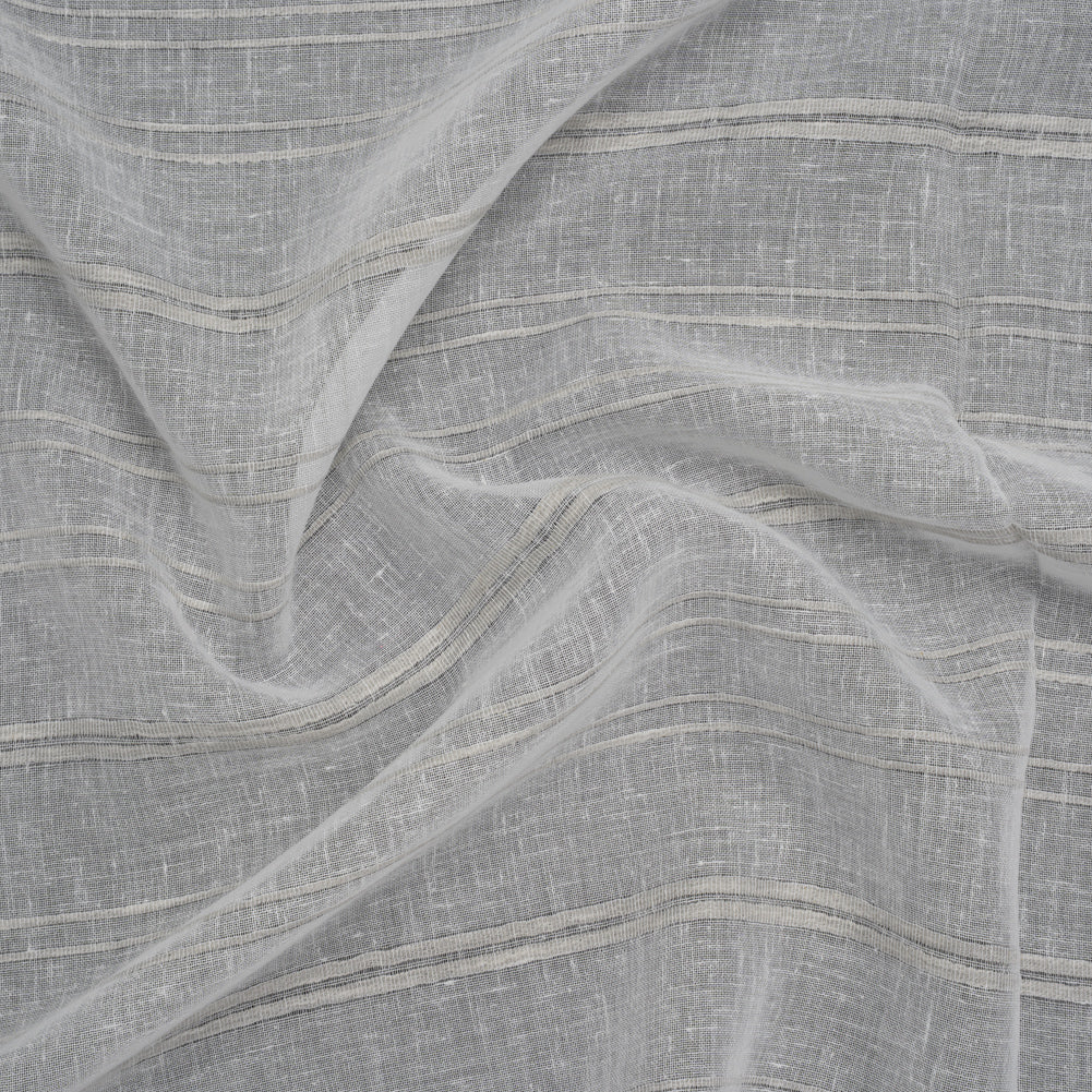 Slubbed Double Wide Drapery Sheers Fabric - Pebble Ribbed Stripes - British Imported Slubbed Double Wide Drapery Sheers Fabric - Pebble Ribbed Stripes - British Imported