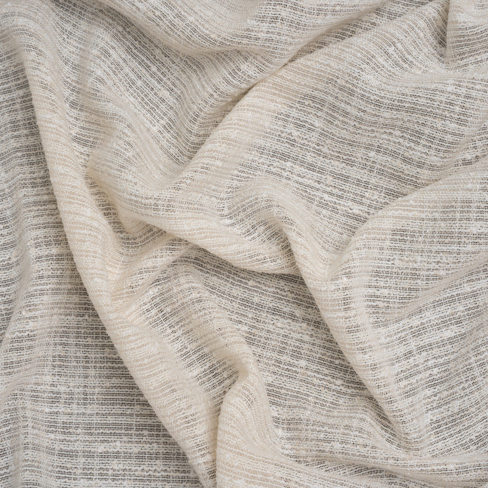 Slubbed Double Wide Drapery Sheers Woven Fabric - Ecru - British Imported Slubbed Double Wide Drapery Sheers Woven Fabric - Ecru - British Imported