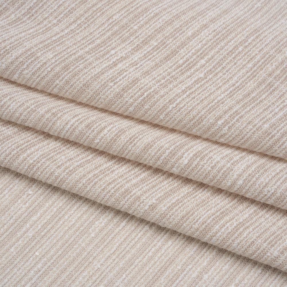 Slubbed Double Wide Drapery Sheers Woven Fabric - Flax - British Imported - Folded Slubbed Double Wide Drapery Sheers Woven Fabric - Flax - British Imported - Folded
