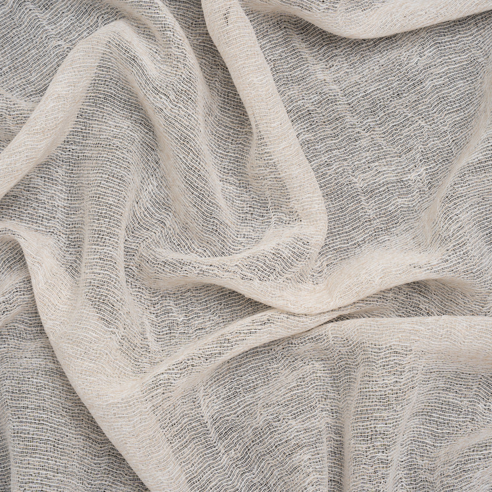 Wrinkled Look Loosely Woven Double Wide Drapery Sheers Fabric - Sand - British Imported Wrinkled Look Loosely Woven Double Wide Drapery Sheers Fabric - Sand - British Imported