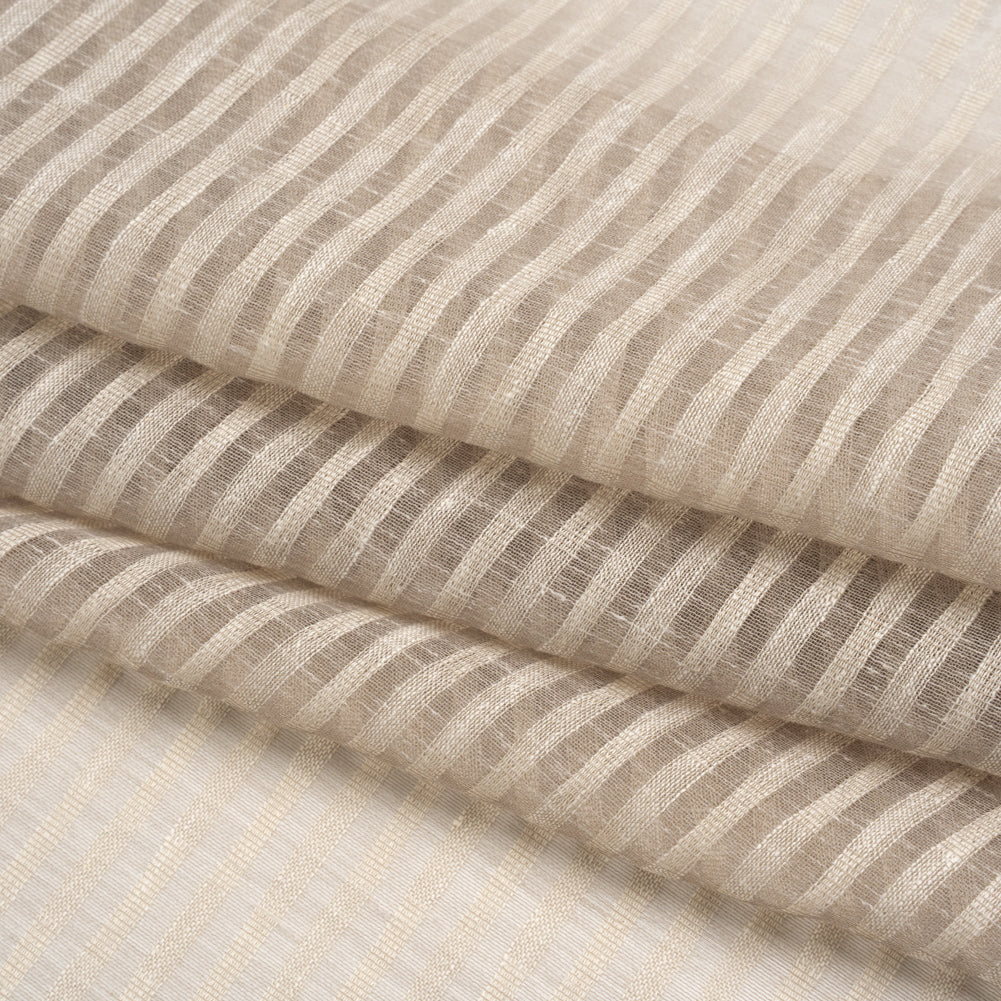 Slubbed Double Wide Drapery Sheers Woven - Smoke Sheer Stripes - British Imported - Folded Slubbed Double Wide Drapery Sheers Woven - Smoke Sheer Stripes - British Imported - Folded