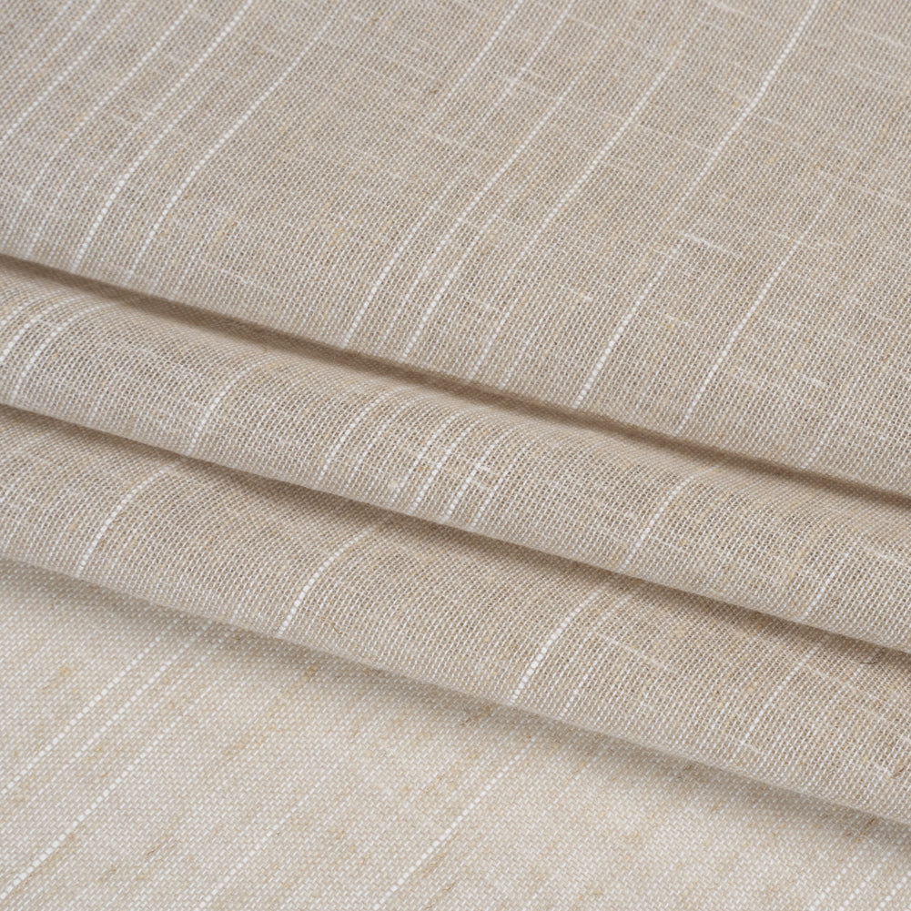 Slubbed Cotton and Linen Double Wide Drapery Sheers Fabric - Smoke Heathered - British Imported - Folded Slubbed Cotton and Linen Double Wide Drapery Sheers Fabric - Smoke Heathered - British Imported - Folded