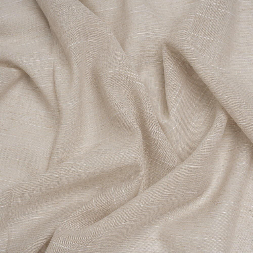 Slubbed Cotton and Linen Double Wide Drapery Sheers Fabric - Smoke Heathered - British Imported Slubbed Cotton and Linen Double Wide Drapery Sheers Fabric - Smoke Heathered - British Imported