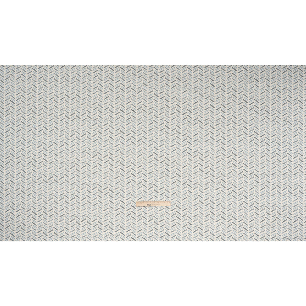 Cotton and Linen Canvas Print - Indigo Watercolor Herringbone Chevron - British Imported - Full Cotton and Linen Canvas Print - Indigo Watercolor Herringbone Chevron - British Imported - Full