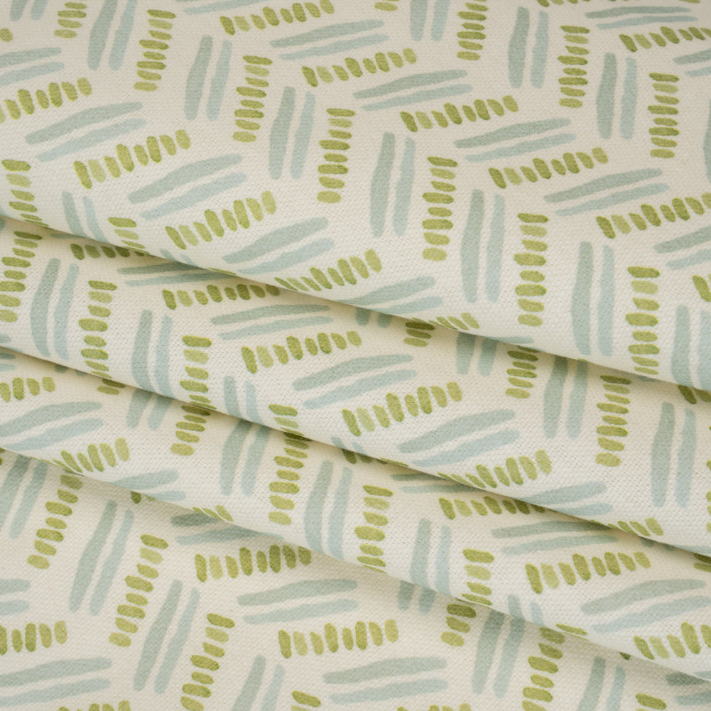 Cotton and Linen Canvas Print - Opal Watercolor Herringbone Chevron - British Imported - Folded Cotton and Linen Canvas Print - Opal Watercolor Herringbone Chevron - British Imported - Folded