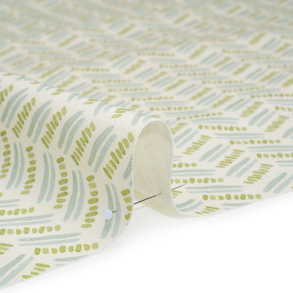 Cotton and Linen Canvas Print - Opal Watercolor Herringbone Chevron - British Imported - Detail Cotton and Linen Canvas Print - Opal Watercolor Herringbone Chevron - British Imported - Detail