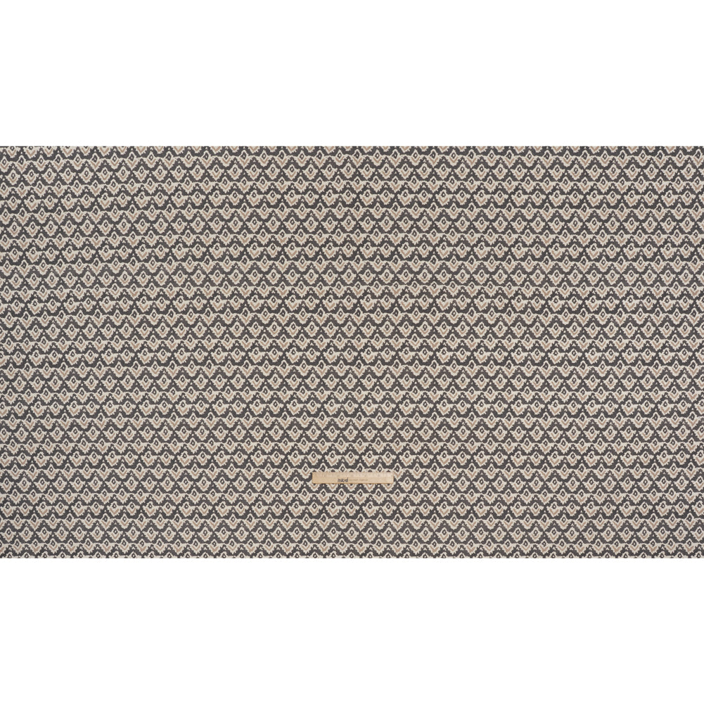 Cotton and Linen Canvas Print - Charcoal Rows of Diamonds - British Imported Full Cotton and Linen Canvas Print - Charcoal Rows of Diamonds - British Imported Full