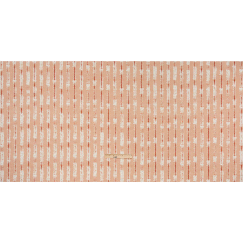 Cotton and Linen Canvas Print - Raspberry Dash and Dot Stripes - British Imported - Full Cotton and Linen Canvas Print - Raspberry Dash and Dot Stripes - British Imported - Full