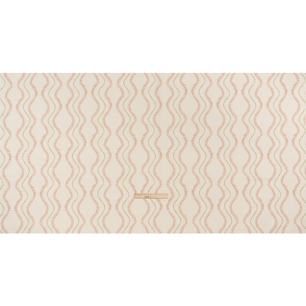 Cotton and Linen Canvas Print - Blossom Waves of Petal and Dots - British Imported - Full Cotton and Linen Canvas Print - Blossom Waves of Petal and Dots - British Imported - Full