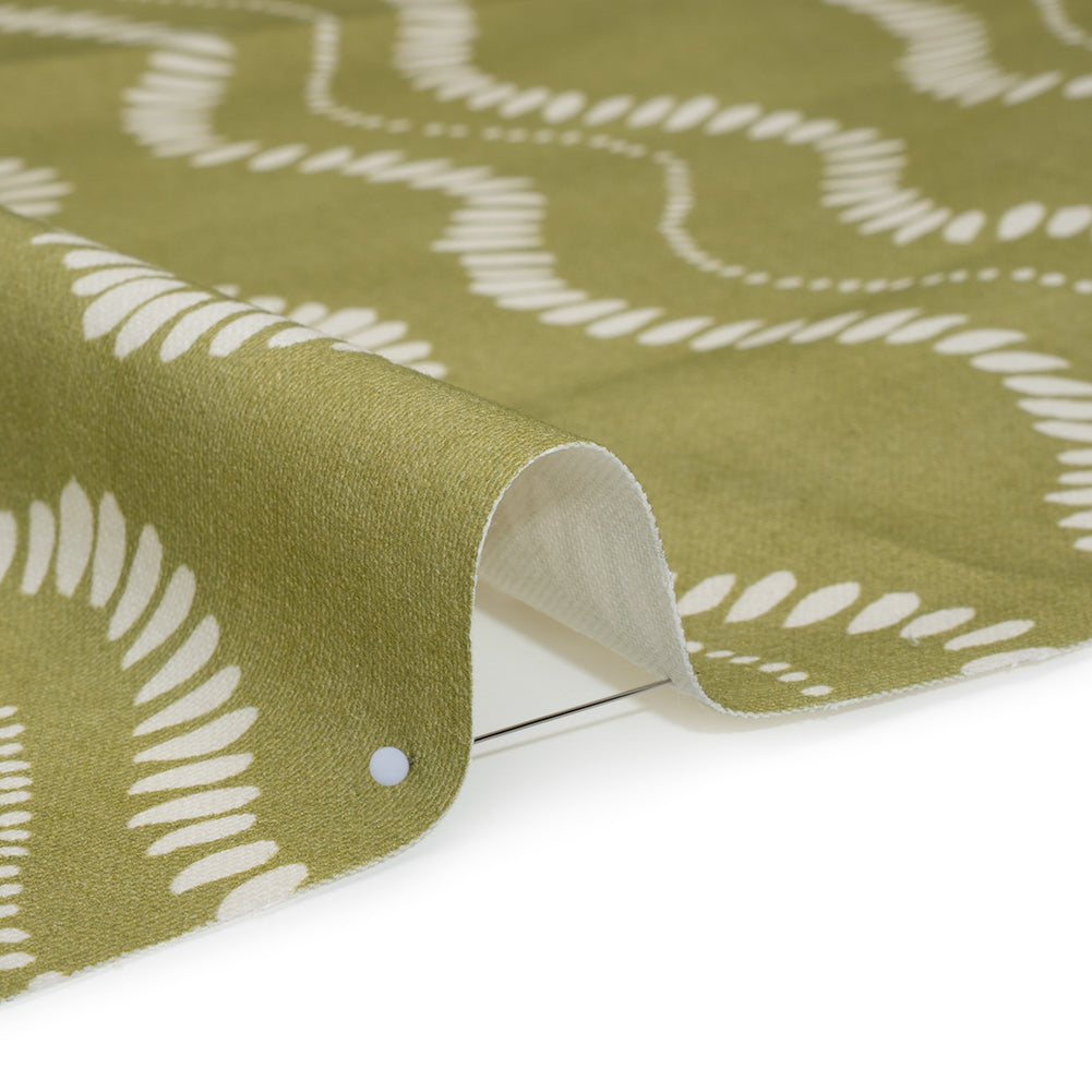 Cotton and Linen Canvas Print - Leaf Waves of Petal and Dots - British Imported Detail Cotton and Linen Canvas Print - Leaf Waves of Petal and Dots - British Imported Detail