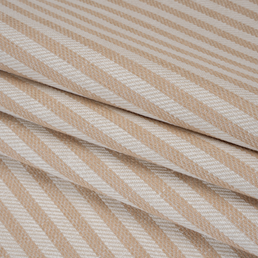 Polyester and Cotton Herringbone Twill - Dusky Pink Stripes - British Imported Folded Polyester and Cotton Herringbone Twill - Dusky Pink Stripes - British Imported Folded