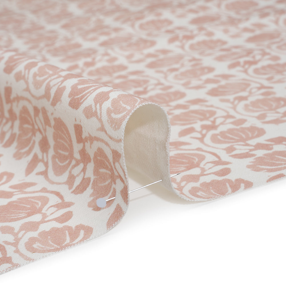 Cotton and Linen Canvas Print - Carnation Block Print Florals - British Imported Cotton and Linen Canvas Print - Carnation Block Print Florals - British Imported
