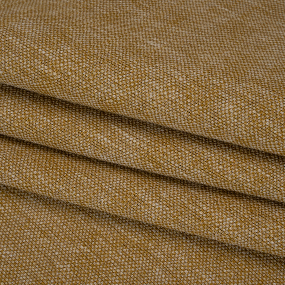 Slubbed Recycled Polyester Home Decor Woven - Maize Heathered - British Imported - Folded Slubbed Recycled Polyester Home Decor Woven - Maize Heathered - British Imported - Folded