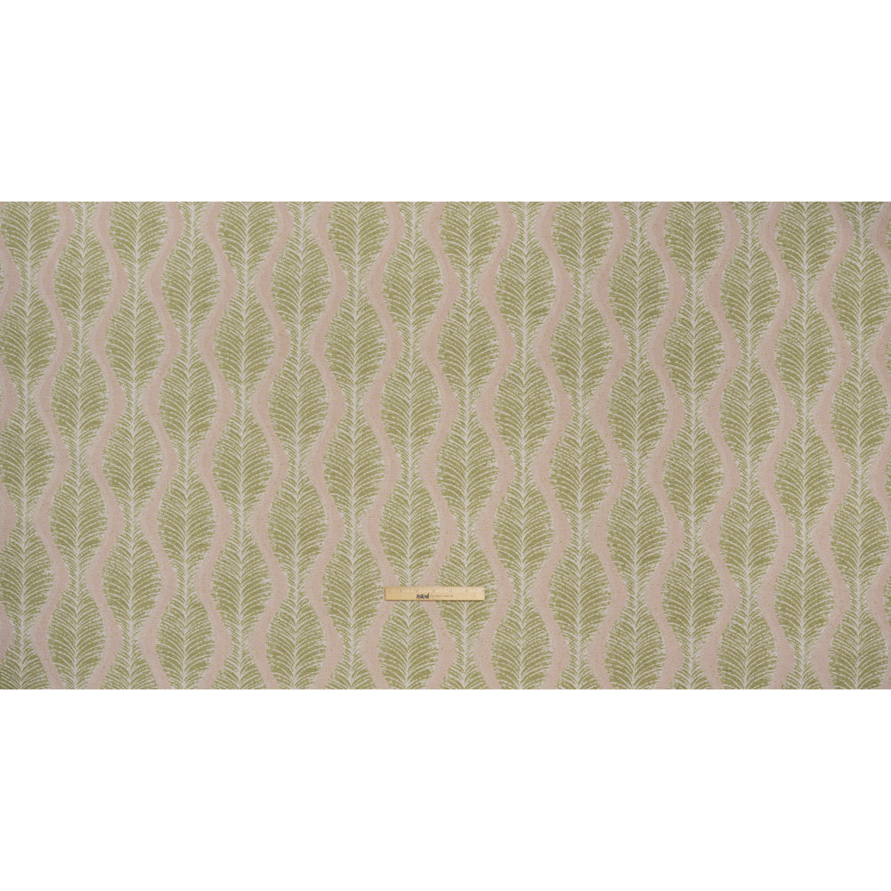 Polyester and Cotton Boucle Jacquard - Garden Leaf Ogee Waves - British Imported Polyester and Cotton Boucle Jacquard - Garden Leaf Ogee Waves - British Imported