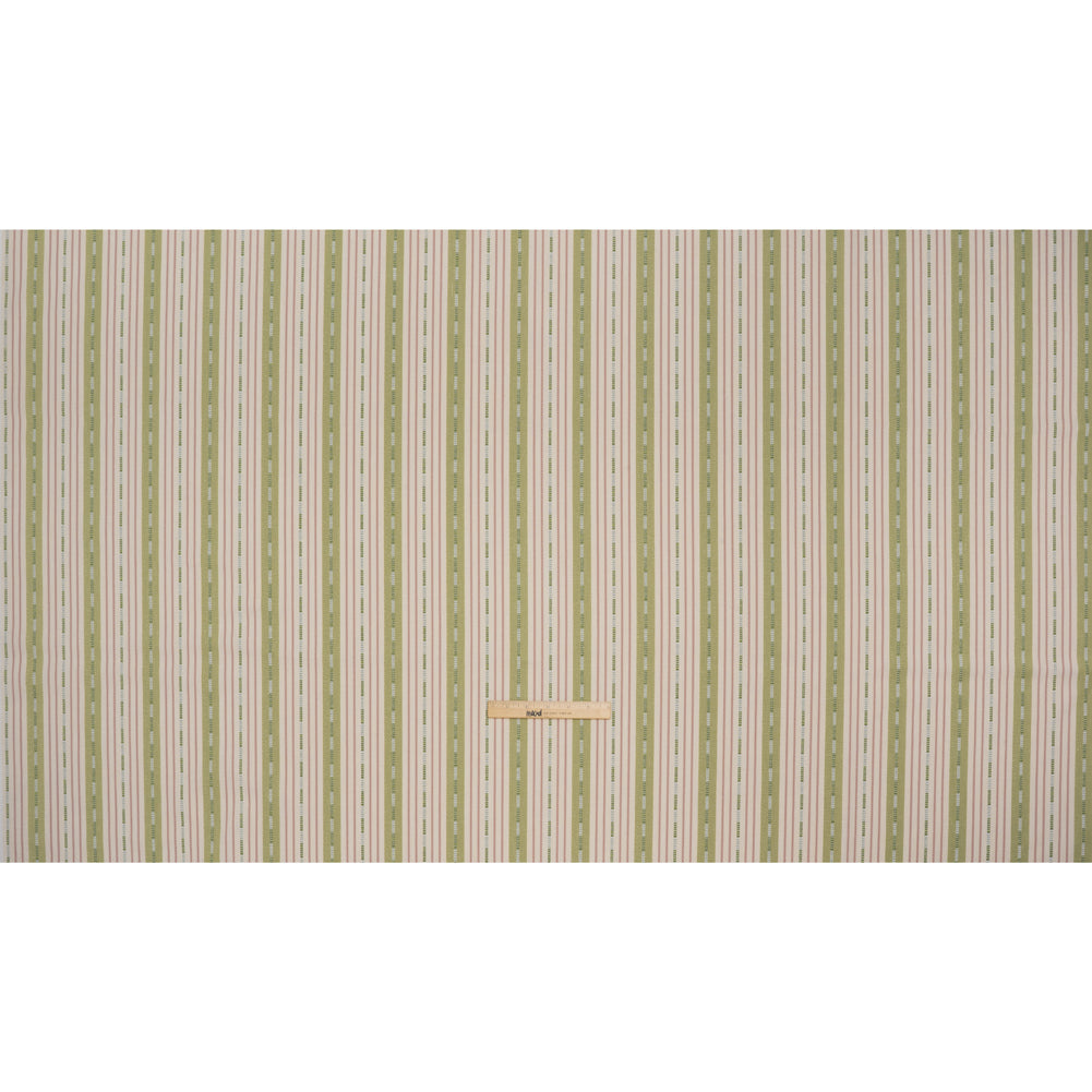 Recycled Polyester Twill Jacquard - Garden Stripes and Dashes - British Imported Recycled Polyester Twill Jacquard - Garden Stripes and Dashes - British Imported