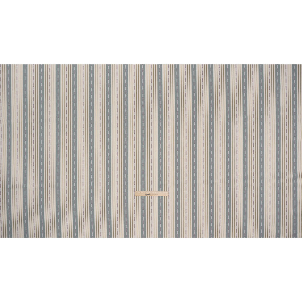 Recycled Polyester Twill Jacquard - Iris Stripes and Dashes - British Imported Recycled Polyester Twill Jacquard - Iris Stripes and Dashes - British Imported