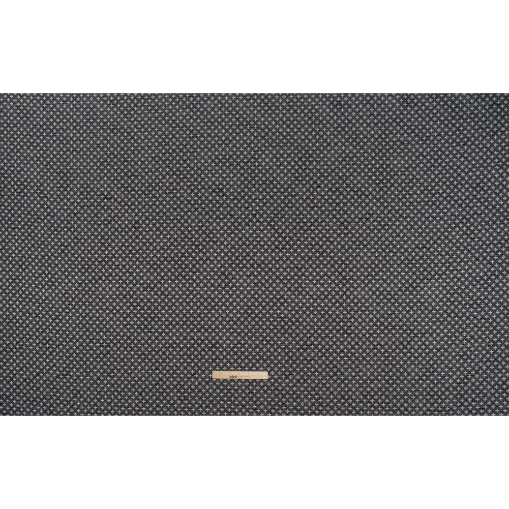 Polyester Boucle Home Decor Jacquard - Ink Plus Signs - British Imported Polyester Boucle Home Decor Jacquard - Ink Plus Signs - British Imported