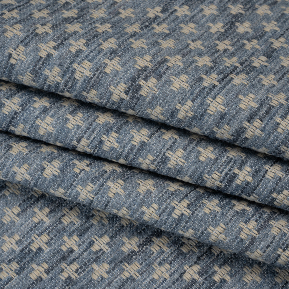 Polyester Boucle Home Decor Jacquard - Ocean Plus Signs - British Imported Polyester Boucle Home Decor Jacquard - Ocean Plus Signs - British Imported