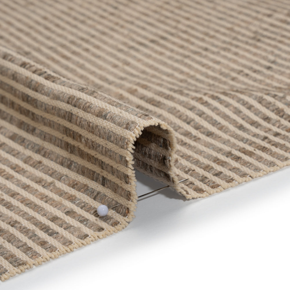 Polyester Boucle Woven - Fawn Stripes - British Imported Polyester Boucle Woven - Fawn Stripes - British Imported