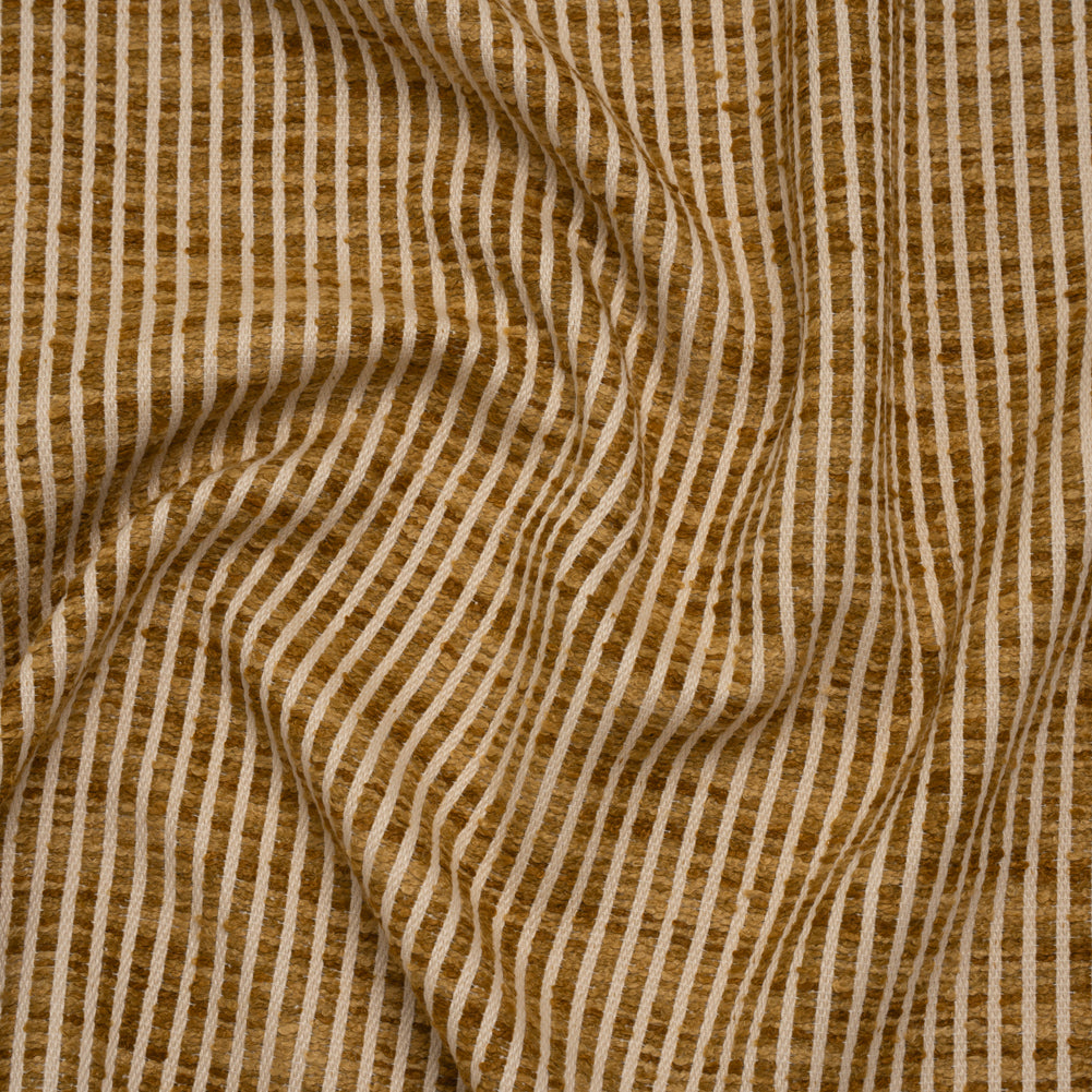 Polyester Boucle Woven - Honey Stripes - British Imported Polyester Boucle Woven - Honey Stripes - British Imported