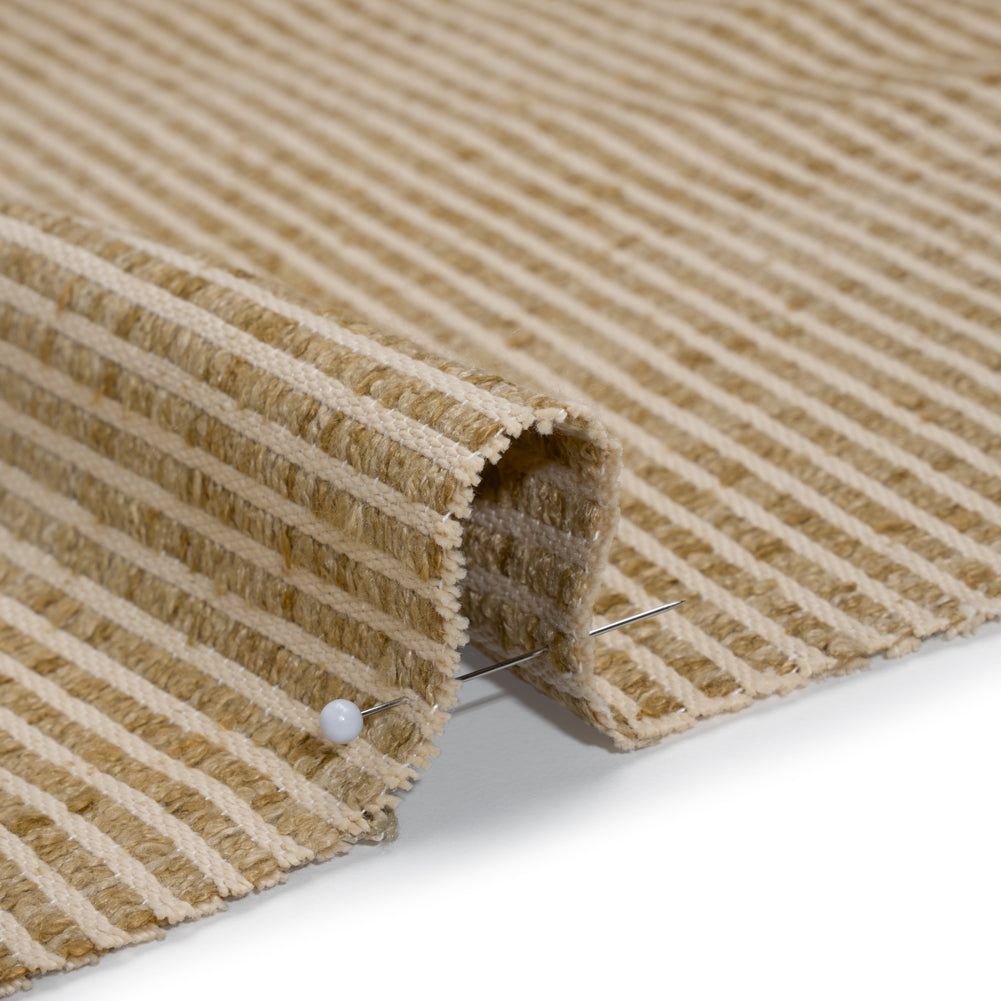 Polyester Boucle Woven - Jute Stripes - British Imported Polyester Boucle Woven - Jute Stripes - British Imported