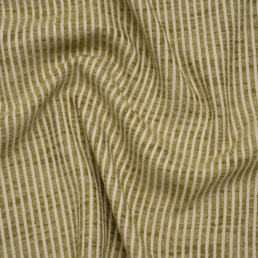 Polyester Boucle Woven - Leaf Stripes - British Imported Polyester Boucle Woven - Leaf Stripes - British Imported