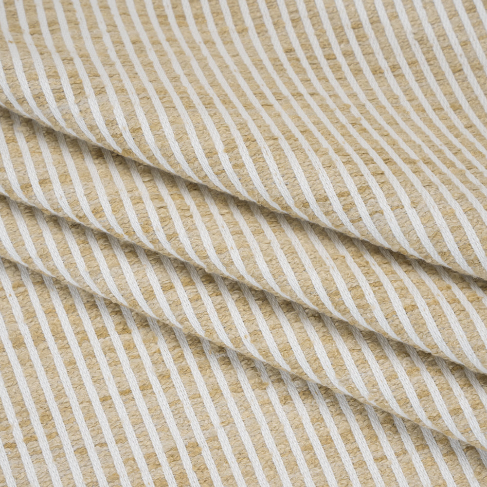 Polyester Boucle Woven - Oatmeal Stripes - British Imported Polyester Boucle Woven - Oatmeal Stripes - British Imported