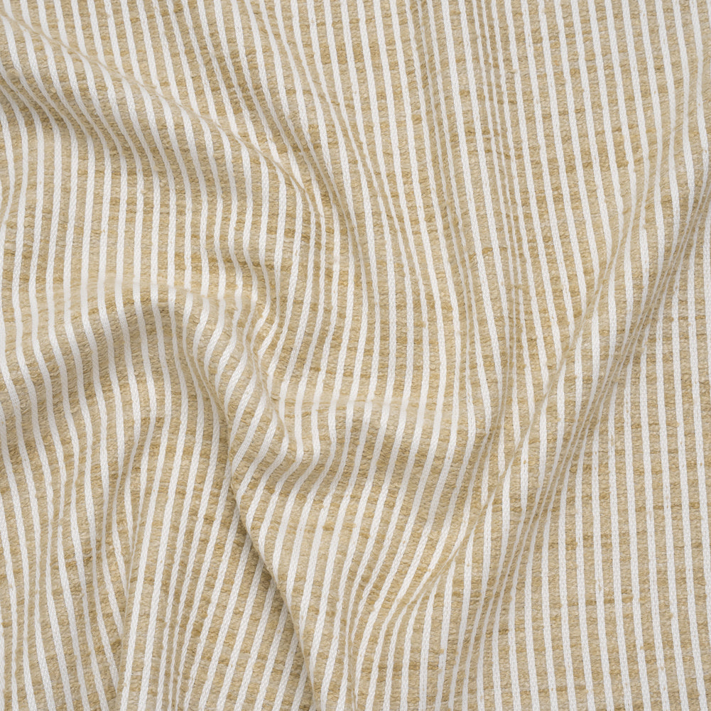 Polyester Boucle Woven - Oatmeal Stripes - British Imported Polyester Boucle Woven - Oatmeal Stripes - British Imported