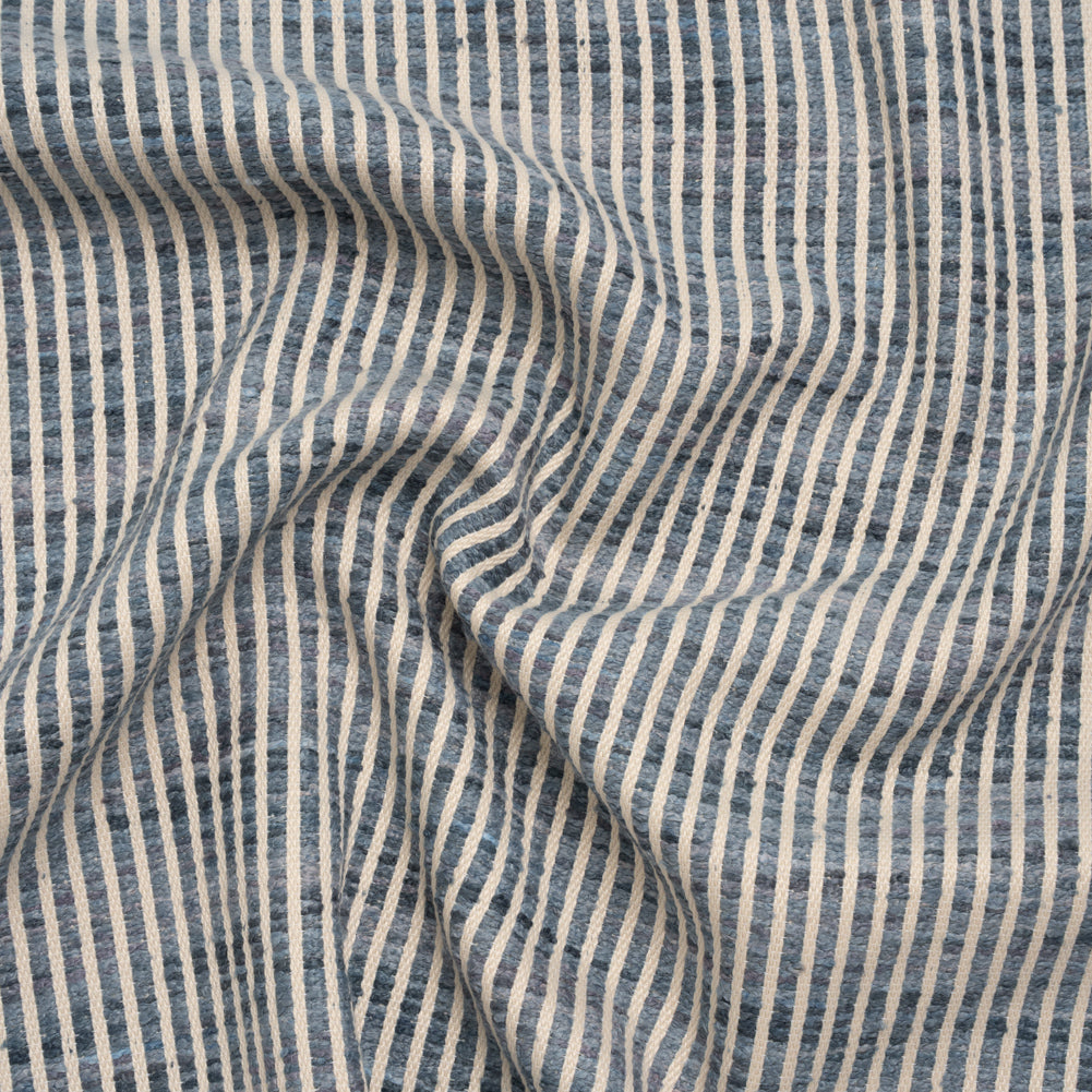 Polyester Boucle Woven - Ocean Stripes - British Imported Polyester Boucle Woven - Ocean Stripes - British Imported