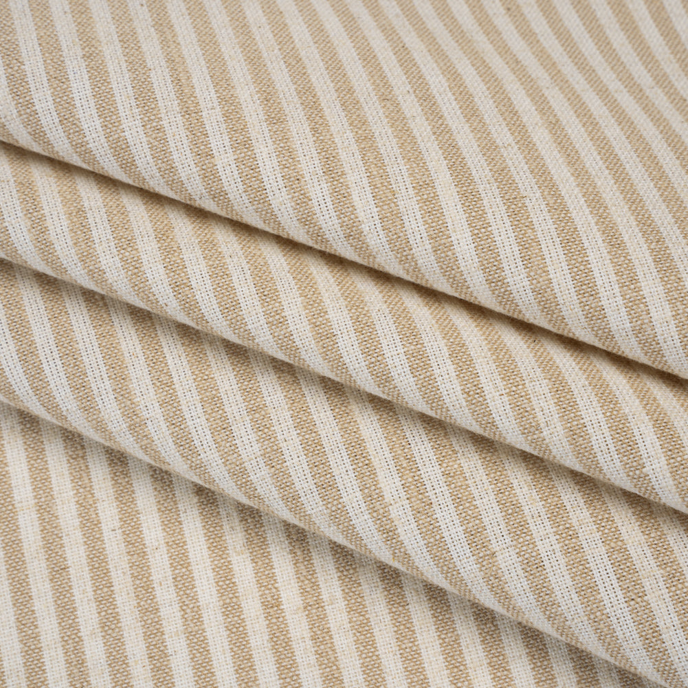 Recycled Polyester Blend Woven - Linen Candy Stripes - British Imported Recycled Polyester Blend Woven - Linen Candy Stripes - British Imported