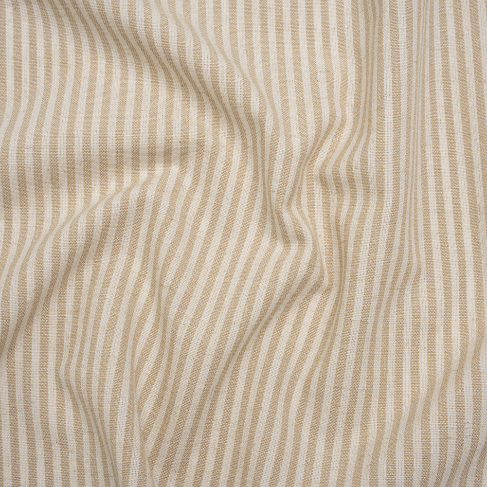 Recycled Polyester Blend Woven - Linen Candy Stripes - British Imported Recycled Polyester Blend Woven - Linen Candy Stripes - British Imported