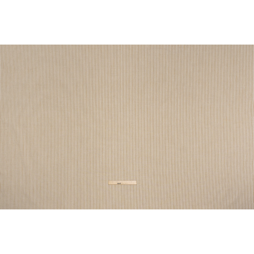 Recycled Polyester Blend Woven - Ochre Candy Stripes - British Imported Recycled Polyester Blend Woven - Ochre Candy Stripes - British Imported