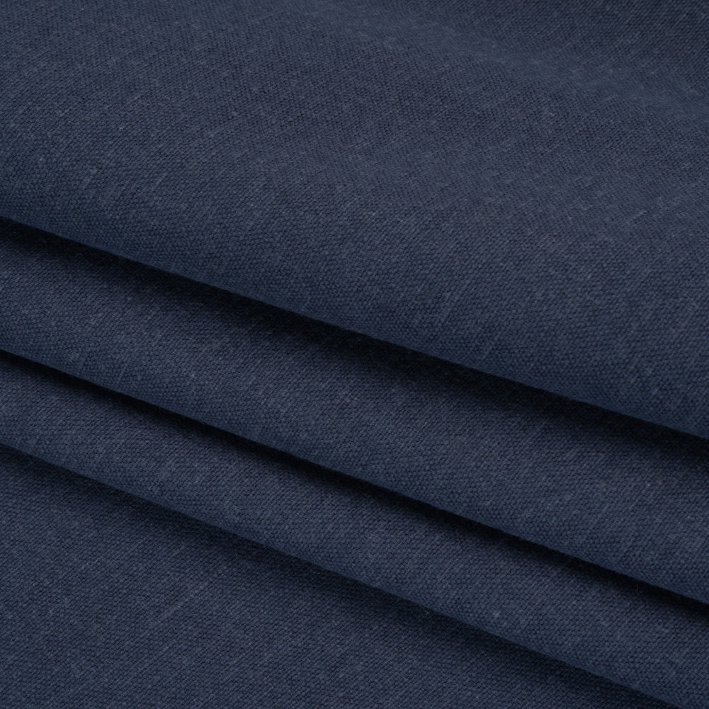 Double Wide Brushed Cotton and Linen Woven - Indigo - British Imported Double Wide Brushed Cotton and Linen Woven - Indigo - British Imported