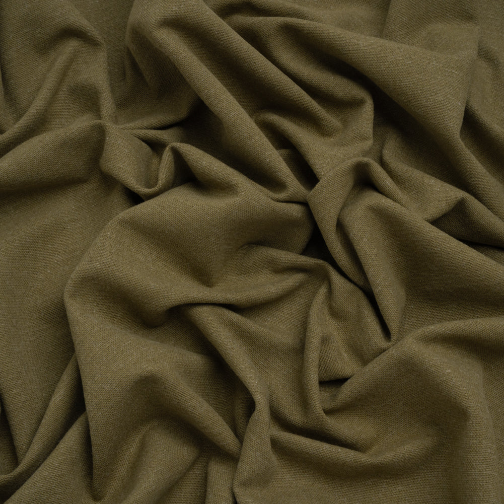 Brushed Cotton and Linen Woven - Moss - British Imported Brushed Cotton and Linen Woven - Moss - British Imported
