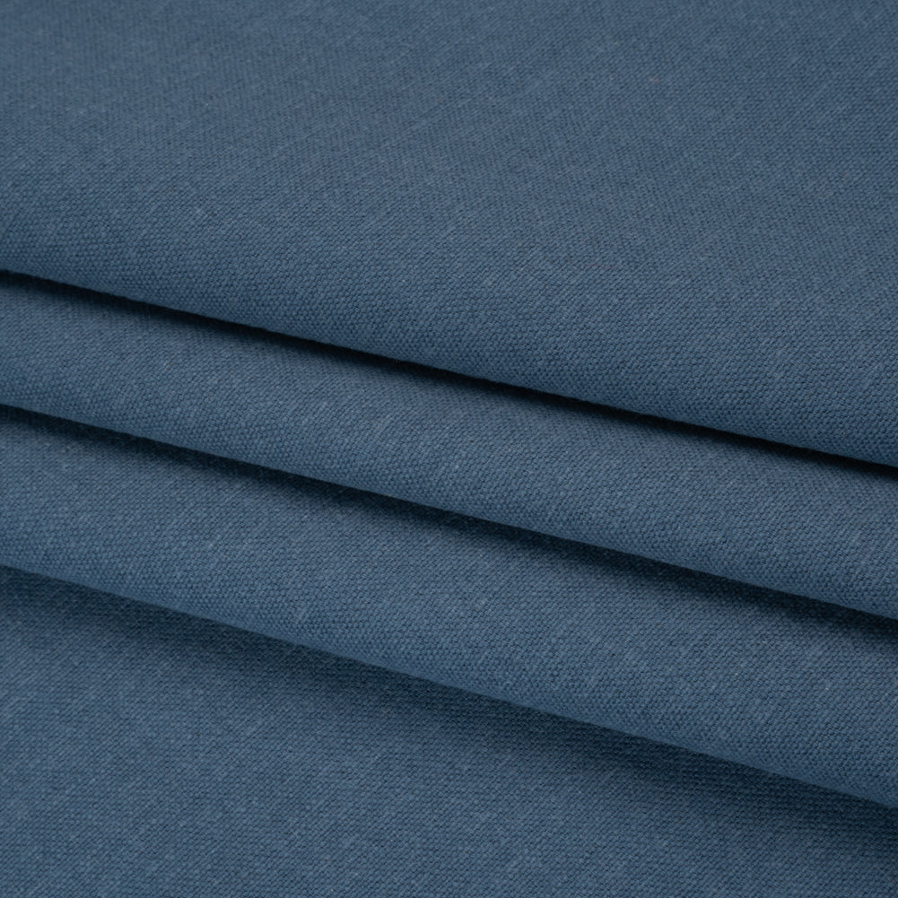 Brushed Cotton and Linen Woven - Navy - British Imported Brushed Cotton and Linen Woven - Navy - British Imported