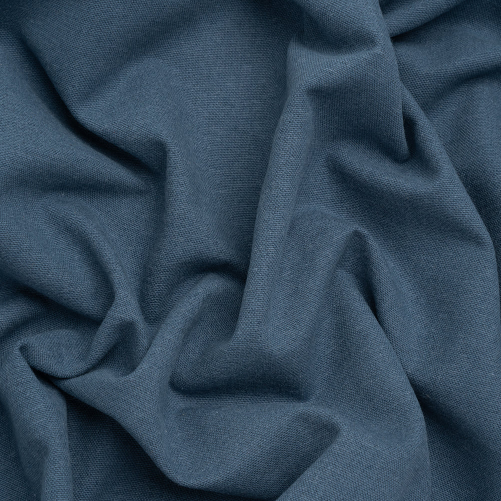 Double Wide Brushed Cotton and Linen Woven - Navy - British Imported Double Wide Brushed Cotton and Linen Woven - Navy - British Imported