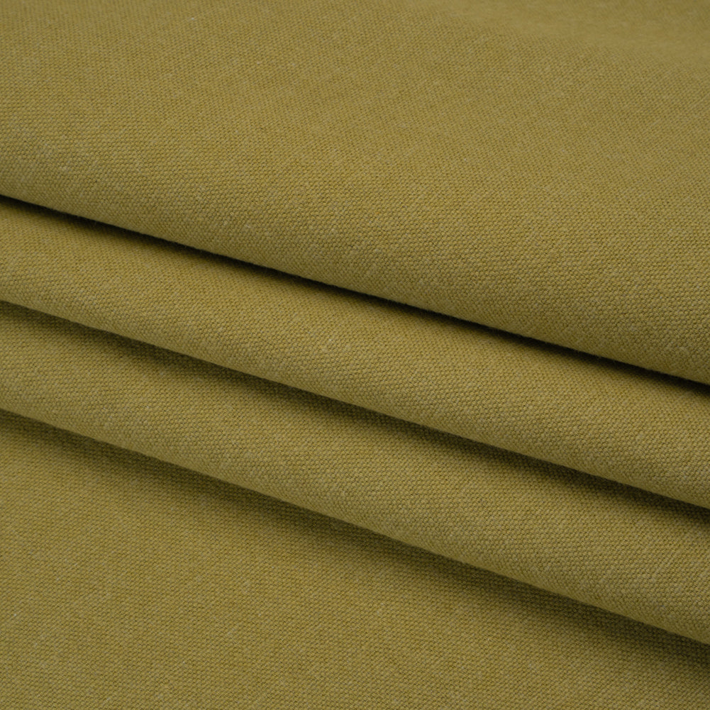 Brushed Cotton and Linen Woven - Olive - British Imported Brushed Cotton and Linen Woven - Olive - British Imported