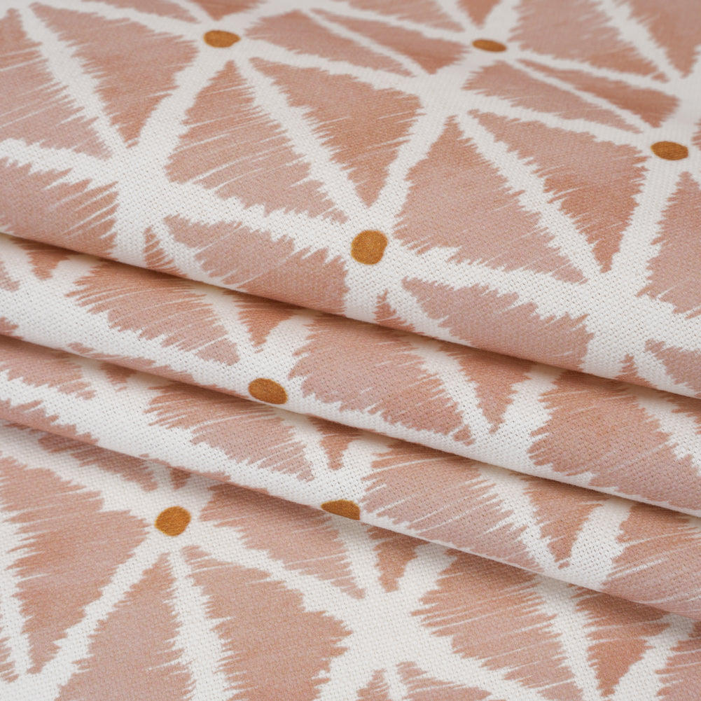 Brushed Cotton and Linen Canvas Print - Plaster Sketched Lattice with Dots - British Imported Brushed Cotton and Linen Canvas Print - Plaster Sketched Lattice with Dots - British Imported