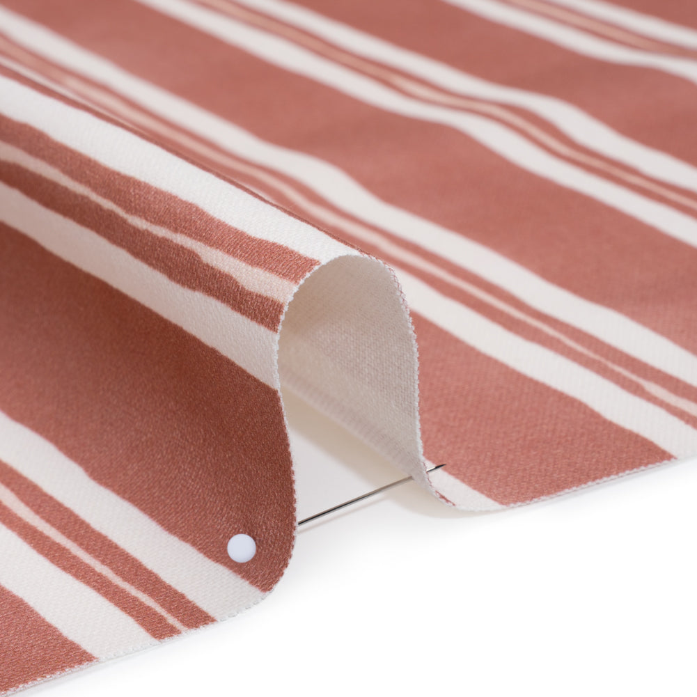 Brushed Cotton and Linen Canvas Print - Berry Painted Stripes - British Imported Brushed Cotton and Linen Canvas Print - Berry Painted Stripes - British Imported
