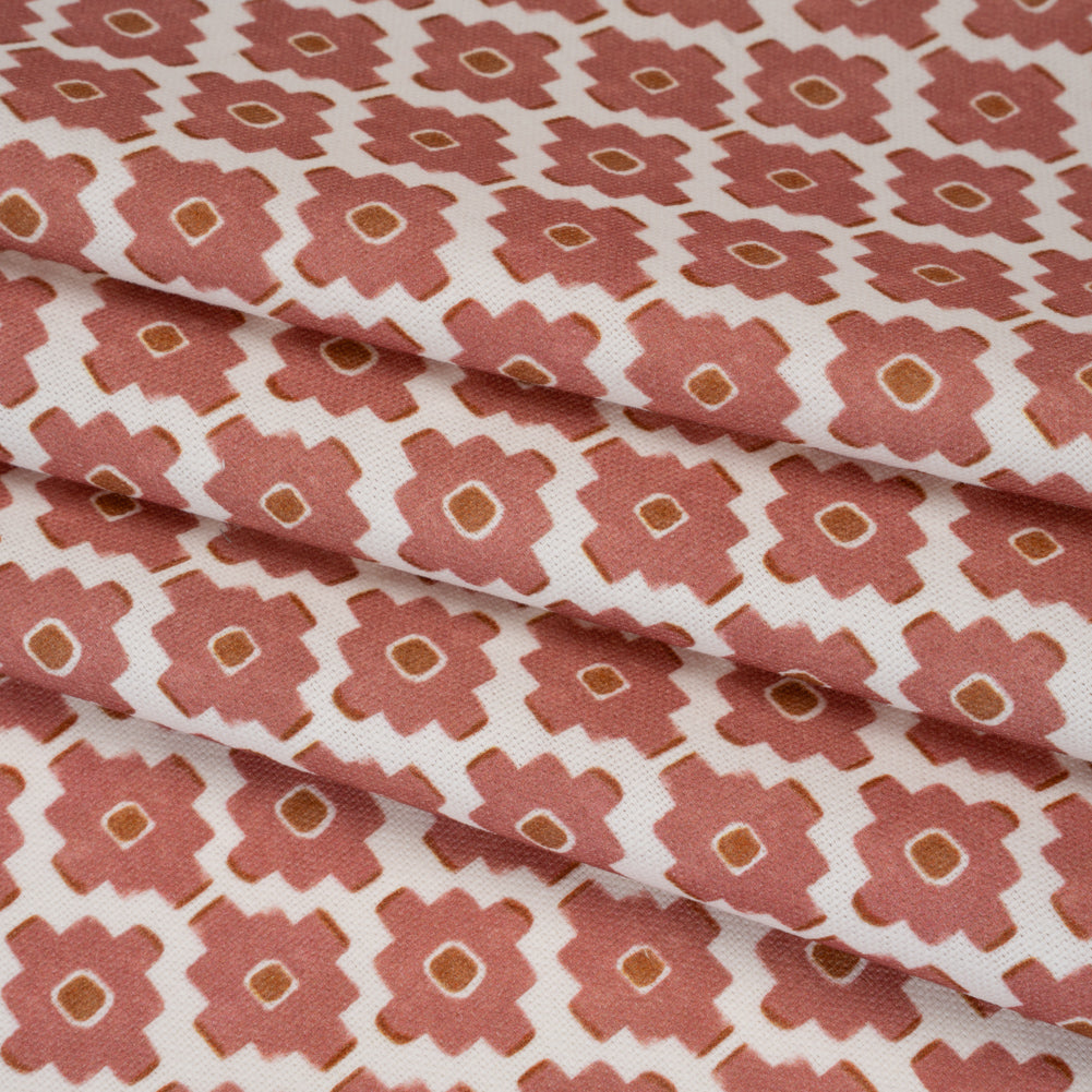 Brushed Cotton and Linen Canvas Print - Berry Small Geometric Diamonds - British Imported Brushed Cotton and Linen Canvas Print - Berry Small Geometric Diamonds - British Imported