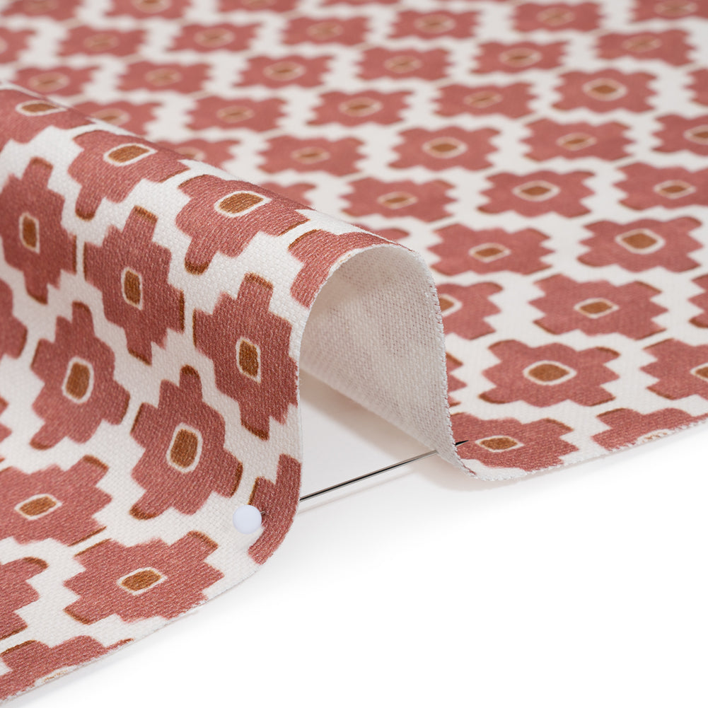 Brushed Cotton and Linen Canvas Print - Berry Small Geometric Diamonds - British Imported Brushed Cotton and Linen Canvas Print - Berry Small Geometric Diamonds - British Imported