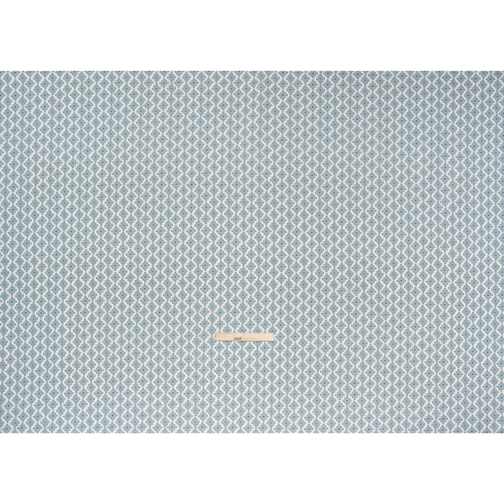Brushed Cotton and Linen Canvas Print - Marine Small Geometric Diamonds - British Imported Brushed Cotton and Linen Canvas Print - Marine Small Geometric Diamonds - British Imported